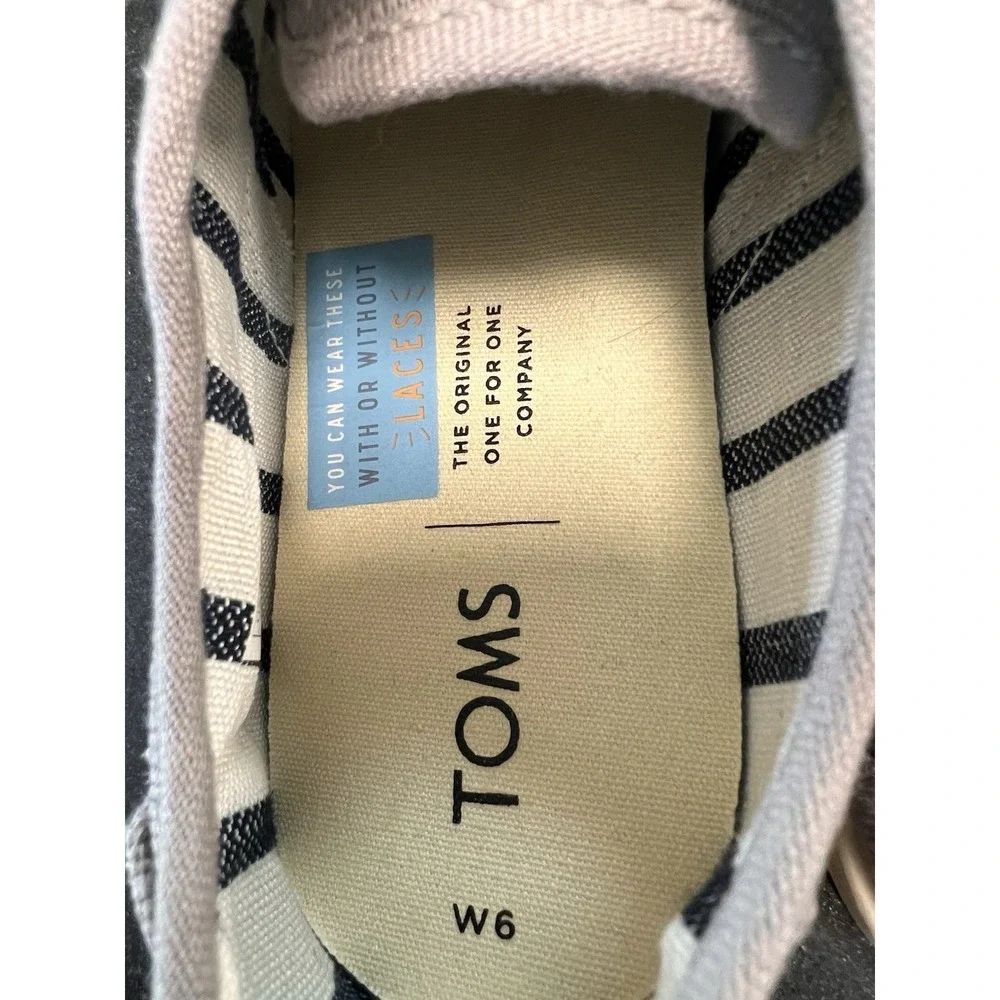 Toms Shoes Women's‎ 6 Gray Heritage Canvas Cordones Low Top Comfort Sneakers